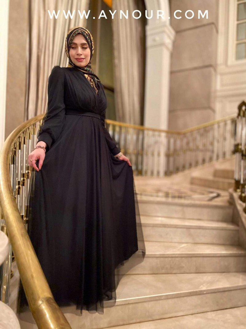 Adorable Princess Black Modest Dress 2020 - Aynour.com