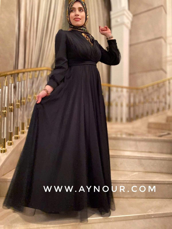 Adorable Princess Black Modest Dress 2020 - Aynour.com