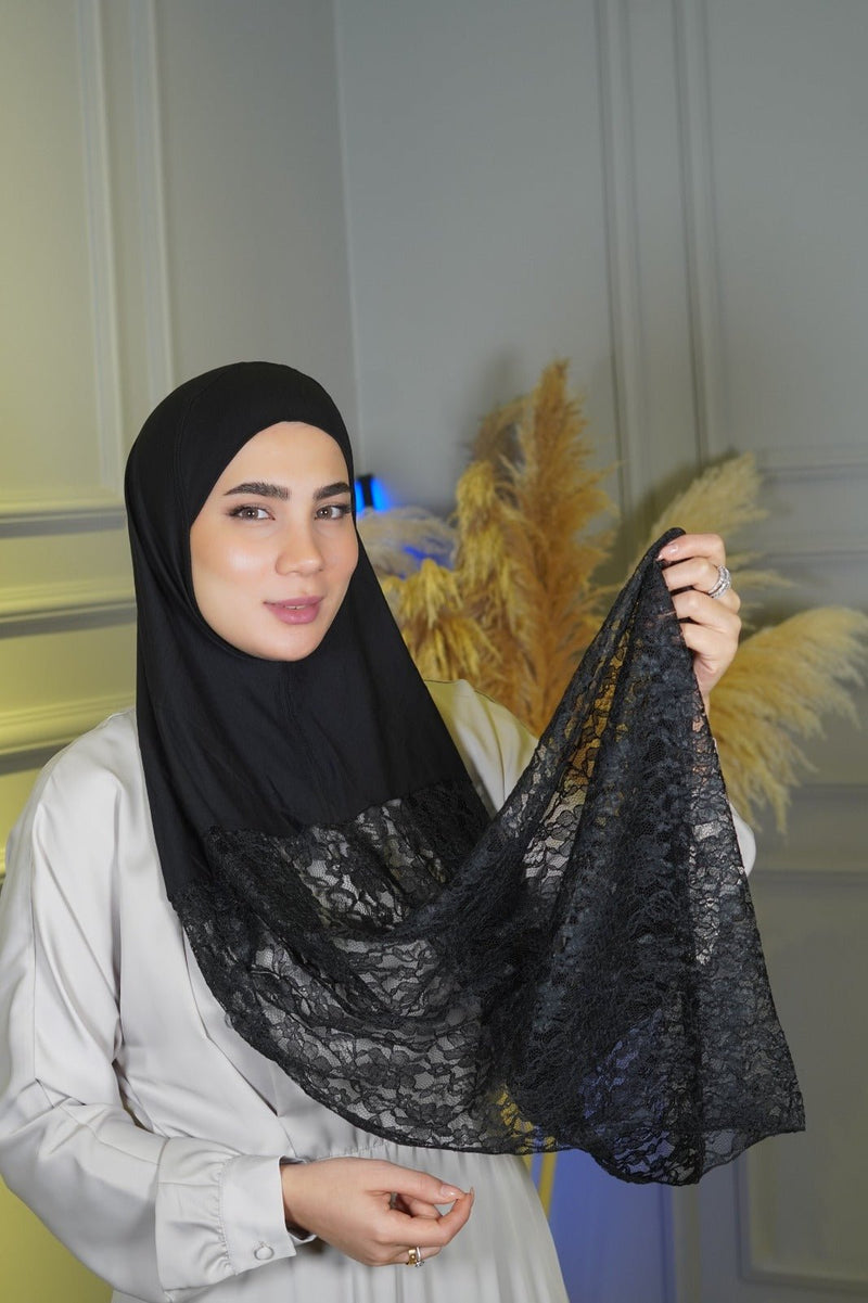Angelic Dantel Instant Hijab 2023 - Aynour.com
