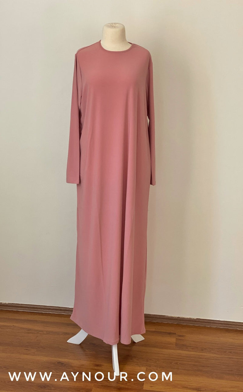 Basic rosy Under Dress with Sleeve For Abaya and Transparent Dresses - Aynour.com