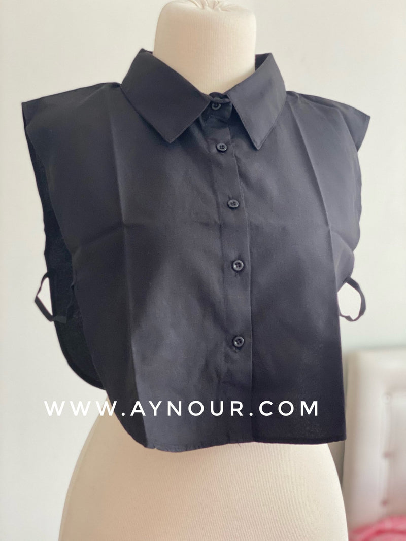 Black Fake Collar Detachable Collar Blouse Half Shirts Collar hijab - Aynour.com