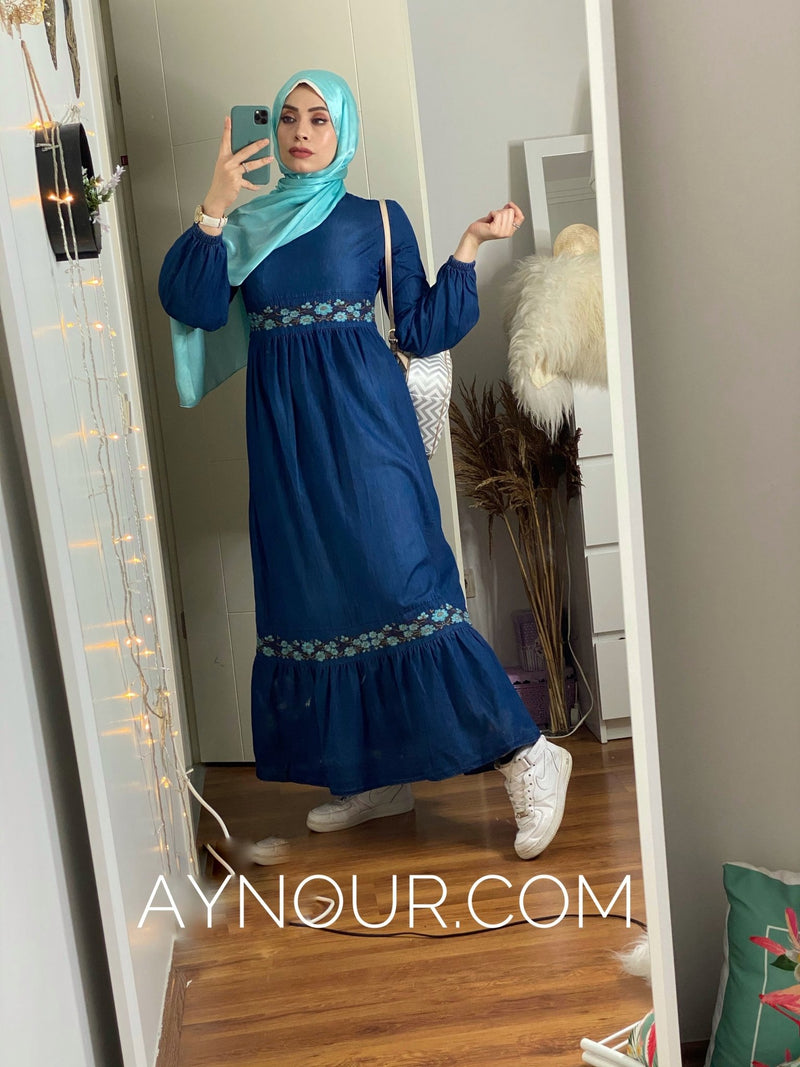 Blue jeans comfy regular and plus size Modest Dress 2020 - Aynour.com