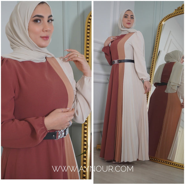 Blush three shades Modest Dress Eid collection 2022 - Aynour.com