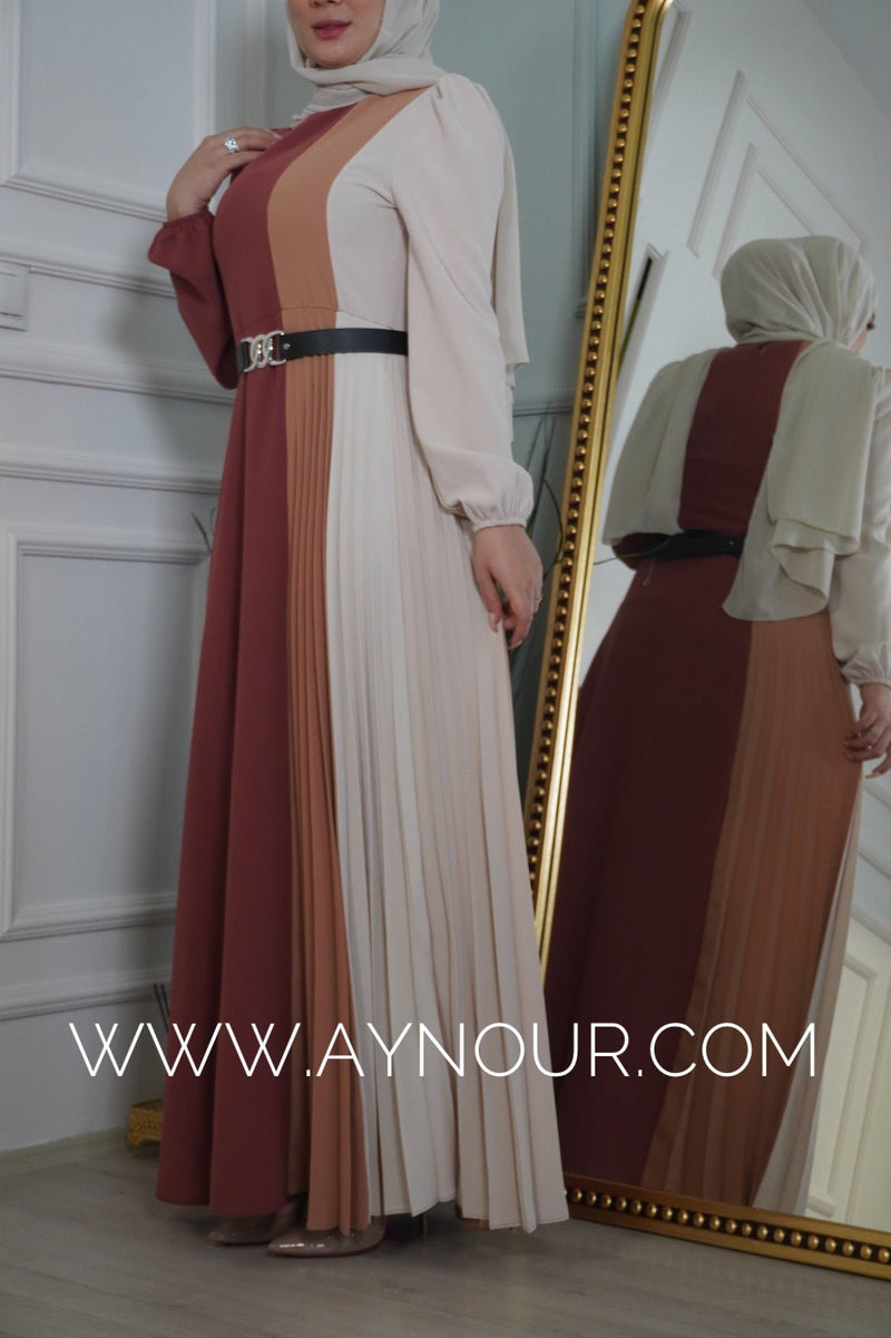 Blush three shades Modest Dress Eid collection 2022 - Aynour.com