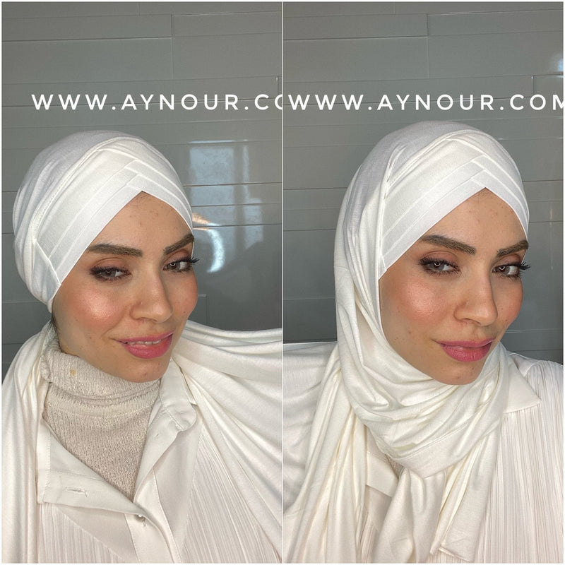 Cross Cotton SMART No Pin Scarf Instant Hijab - Aynour.com