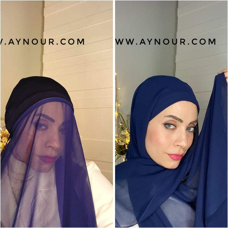 EVE ROYAL color Chiffon Instant Hijab 2 Layers - Aynour.com