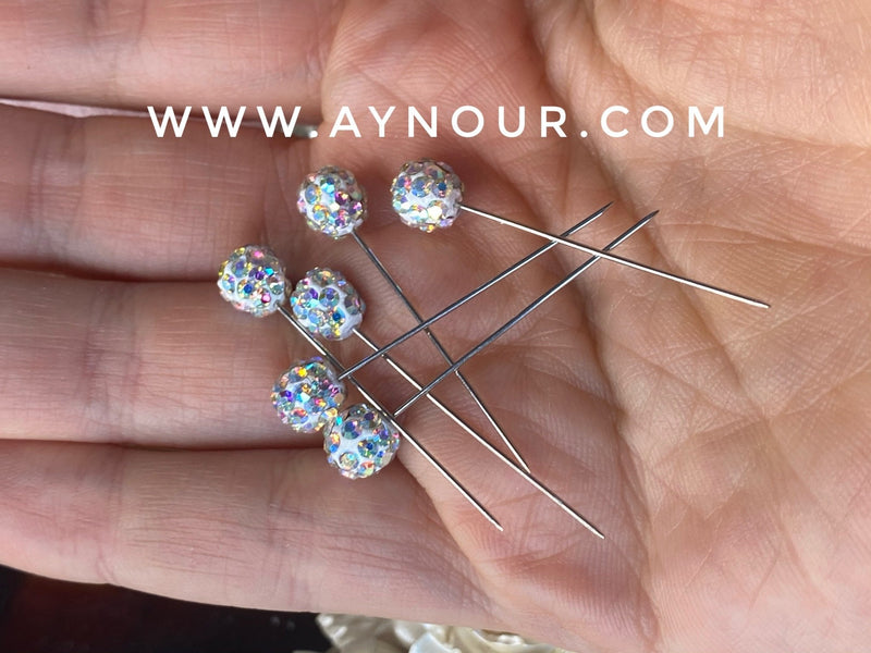 Flower crystals 3 luxurious basic pins - Aynour.com