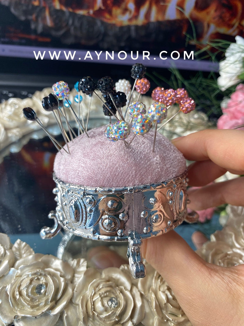 Flower rosy crystals 3 luxurious basic pins - Aynour.com