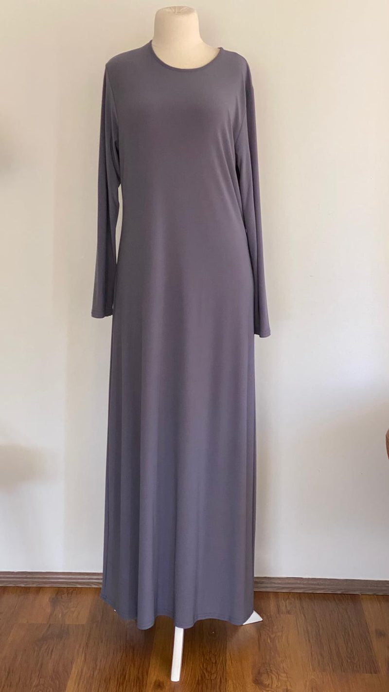 Gray under layer Basic Dress with Sleeve For Abaya and Transparent - Aynour.com