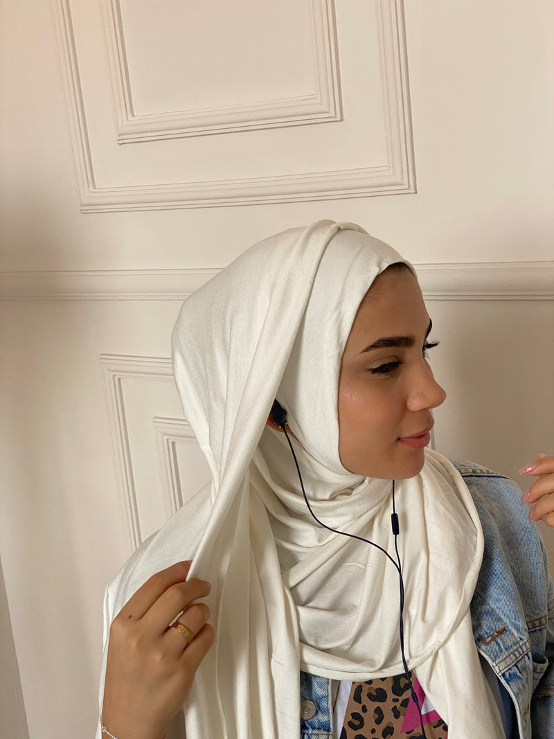 Free ears  Cotton No pin scarf Instant Hijab