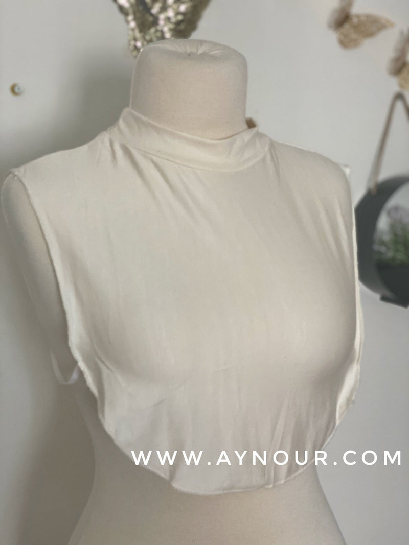 Off white neck Cover Up and chest basic hijab needs - Aynour.com