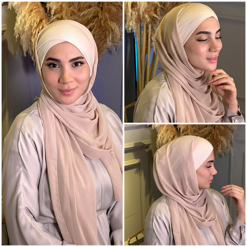 Quds Crose chiffon Cotton Instant Hijab - Aynour.com