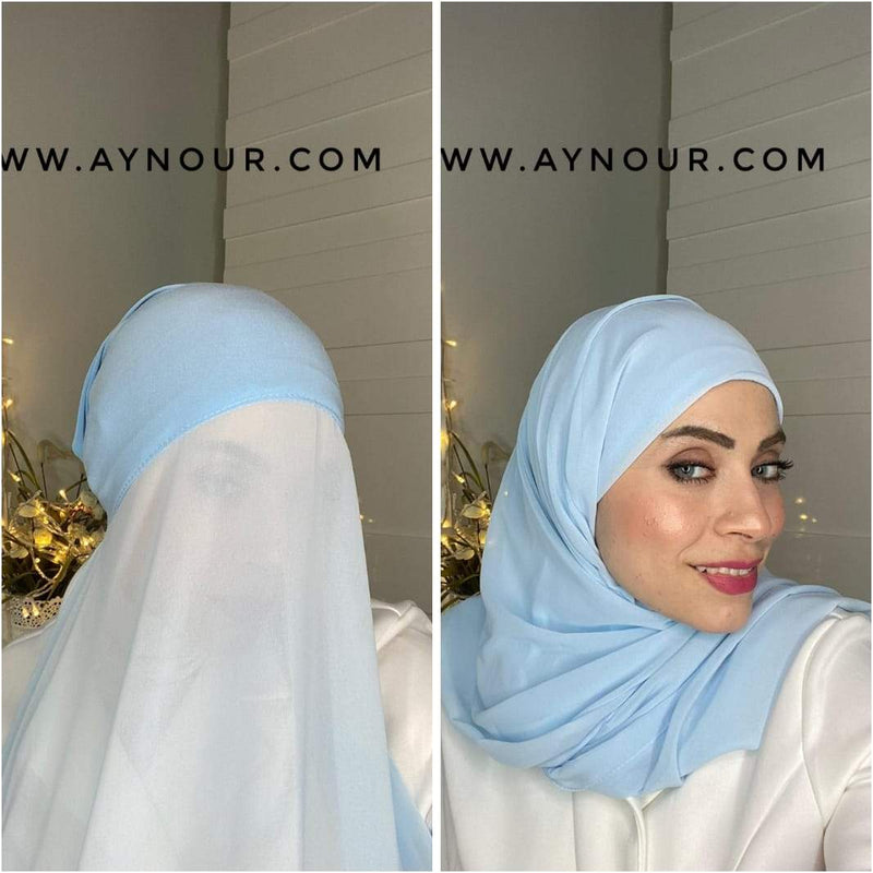 soft colors EVE double layers instant Hijab 2022 - Aynour.com