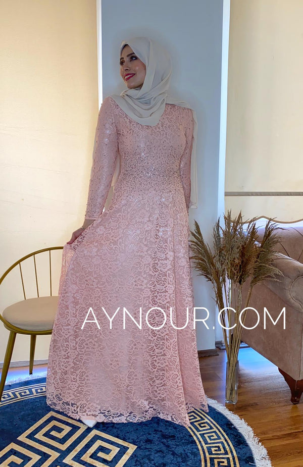 Somon SPACIAL TIMES Slim Fit Modest Dress 2020 - Aynour.com
