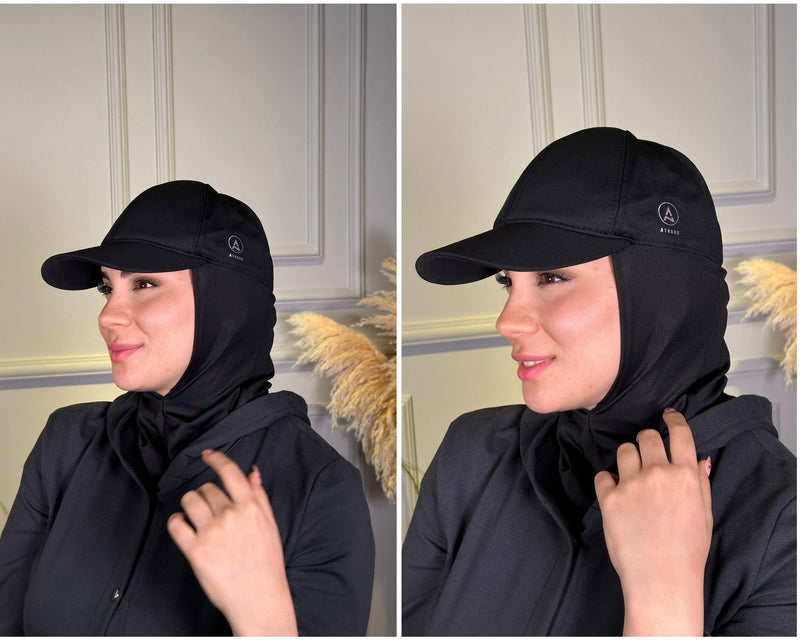 Sporty luxurious cap hijab hat on instant Hijab 2022 - Aynour.com