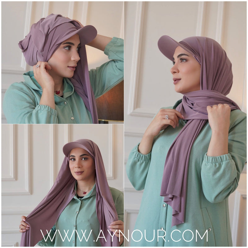 Sporty luxurious with long hijab hat on instant Hijab 2022 - Aynour.com