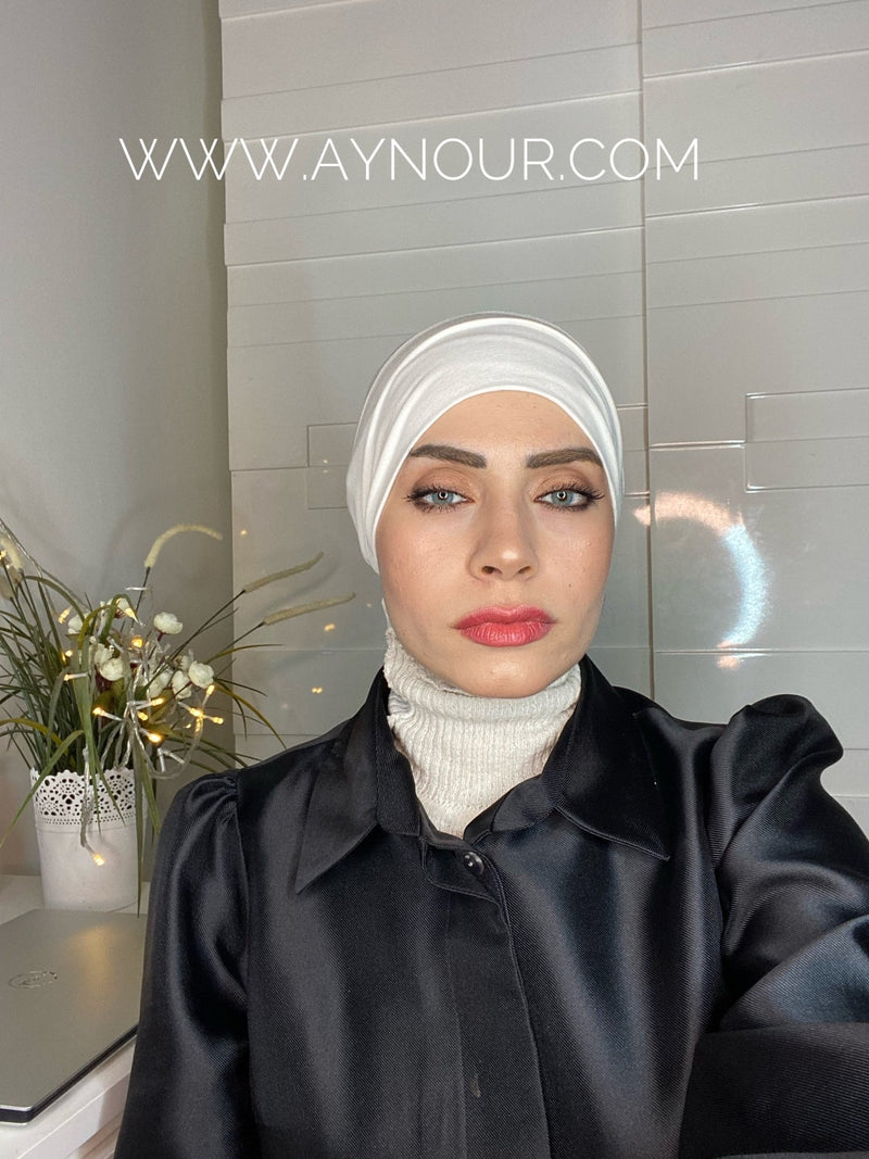 Under scarf white tube Hijab 2021 - Aynour.com