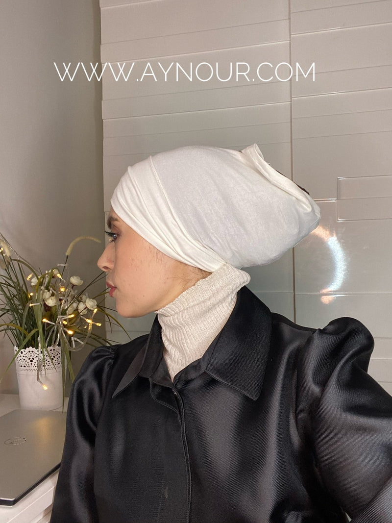 Under scarf white tube Hijab 2021 - Aynour.com