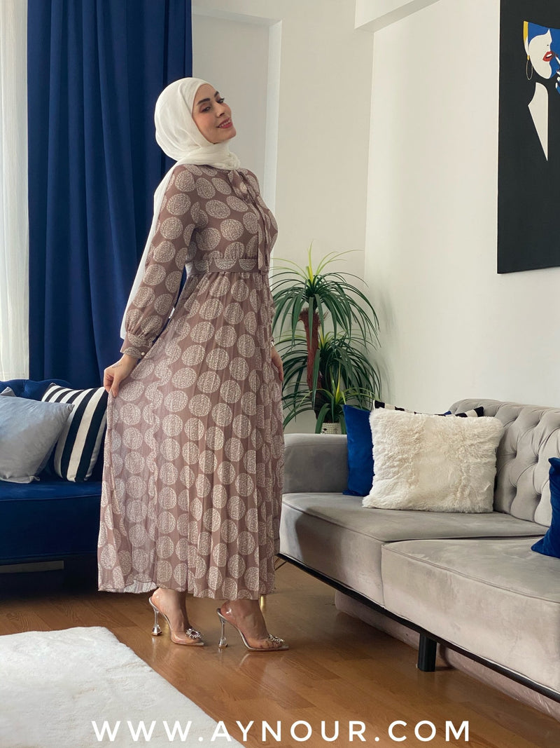 Ways of love white and beige vibes Modest Dress summer collection 2022 - Aynour.com